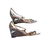 Alexandre Birman  Python Snakeskin Strappy Wedge Heel 10 Brown Luxury Mobwife Photo 1
