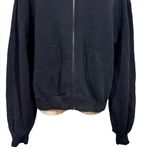 WHITE + WARREN Superfine Organic Cotton Track Jacket Zip Sweater Jacket Black Size L Photo 5