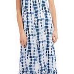 Karen Kane Ruffle Hem Maxi Dress Blue & White size S Photo 0