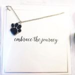MM BOUTIQUE Paw Print Charm Inspirational Necklace Gift Embrace the Journey Pet Black Photo 0