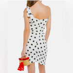 Revolve NEW  Lovers + Friends MONICA MIDI black white polka dot dress ruched Sm Photo 4