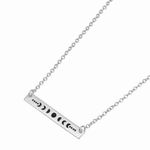 Boutique NEW Moon Phase Necklace, White Gold Plated Photo 2