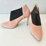 Nine West Ankle Boots Women’s Size 10 Black Pink Suede Leather Heels Pointed Toe Photo 0
