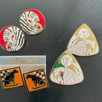 3 Pairs of Vintage Cloisonné earrings with Safari Animals Red Photo 0