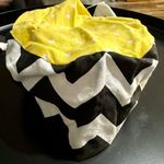 Yellow and Black Chevron Nursing Hat Bouffant Cap (863) Photo 0