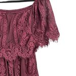 Baltic Born  Burgundy Lace Off Shoulder Maxi Dress Formal Wedding Guest XS Photo 5