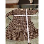 Loft Blue Yellow Plaid Puff Sleeve Swing Long Sleeve Casual Top Blouse Size XS Photo 6