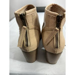 White Mountain Womans  Size 9.5 M Beige Zip Blockmheel Ankle Boots Photo 4