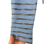 Michael Stars Blue Striped Cotton Blend Long Sleeve Blouse Women Sz OS Photo 2
