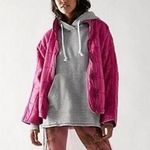 Free People Dolman Hot Pink Quilted Knit Bomber Coat Jacket Size XS Photo 0
