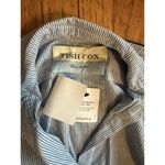 Tish Cox Peasant Tunic Blue White Striped Vneck Shirt Top Women’s Size XS Photo 5