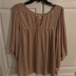 O'Neill  medium ‎ Salmon Pink Butterfly Sleeve Blouse Top Boho Flare Crinkle Photo 1