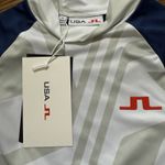 J Lindeberg Yvette Top Womens XS Golf Shirt USA‎ Olympics White Gray Blue New Photo 3