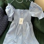 NWT Hill House Home The Athena Nap Dress in light blue glitter check Size XS Photo 3