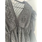 ZARA  Black Swiss Dot Ruffled Scalopped bottom Sheer Blouse Women's Small Photo 3