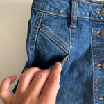 Frye Women's Button down Denim Skirt Size 2 Blue dark wash mid rise Photo 3