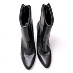 Ralph Lauren Leola Cuffed Black Leather Pointy Toe Zipper Stiletto Size 8.5 Photo 5