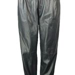 ZARA  Women's Faux Leather Black High Waisted Drawstring Jogger Sweat Pants Sz S Photo 0