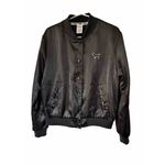 PINK - Victoria's Secret Victoria Secret Satin Pink Jacket Black Size Small Snap up Silky Varsity Elastic Photo 1