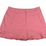 Zara Basic Pink Pocket High Rise Stretch Chic Ruffle Hem Flare Short Size M Size M Photo 0