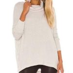 Free People Juicy Long Sleeve Top Cowl Neck Thermal Oversize Stone Cold Beige L Photo 0