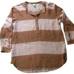Fossil neutral striped silk blouse Photo 2