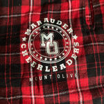 Boxercraft Red & black plaid pajama/lounge pants with a Mount Olive “Marauder Cheerleaders” logo. Photo 1