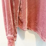 Free People  x CP SHADES Cara Velvet Button Down Shirt in Pink size‎ Small Photo 3