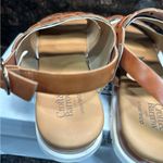 Croft & Barrow  Tan and White Sandals with Perforated Straps Photo 4