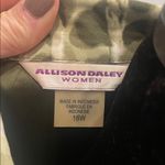 Allison Daley  Olive Jacket with Patterned Collar Photo 2