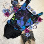 Vintage women’s inches away floral print one piece bathing suit Multi Size 10 Photo 1
