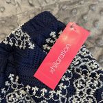 Xhilaration  medium women's navy shorts lined crochet pattern blue white Photo 7