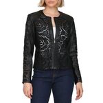 Bagatelle Collection Womens Jacket Size S Burgundy Lace Genuine Leather Red Photo 7