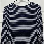 NWT Long Tall Sally Striped Navy and White Stretch Jersey Knit Dress Photo 9
