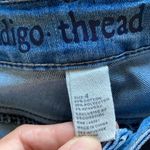 Indigo Thread Metallic Patchwork Distressed Ankle Jeans Photo 5