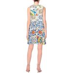 Dolce & Gabbana  Majolica Print A-Line Silk Dress Womens Size EU 46 US 10 White Photo 3