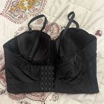 Rhinestone Black Beaded corset Bustier Top Size L Photo 1