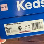 Keds  Cream Leather Sneakers with Orange Stripe‎ & Leopard Print Accent Photo 9