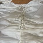 ZARA Ruched Bodycon Mini Dress Ruffled Strappy Ivory White Party Dress Sz S Photo 8