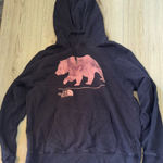 The North Face  blue Hoodie with Pink Bear Graphic hooded sweater sweatshirt Photo 0