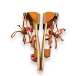 Maurice's Brown Faux Leather Lace Up Tassel Pom Pom Flat Sandals Sz 8 Photo 1