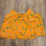 Anthropologie Sabia Cris Cross Back Orange Floral Strappy Tank Flowy Sz 16 Y2K Photo 1