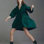 ZARA  Green Taffeta Dress with Pockets Photo 1