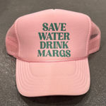 Pink Trucker Hat with Green Text Photo 0