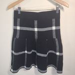 Elle  Heavy Knit Black and White Plaid Skater Skirt Photo 0