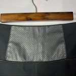 Lucy Black Front Zip Faux Leather Cut Out Knee Full Length Athletic Leggings M Size M Photo 2