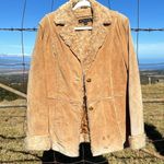 70’s Vintage Retro Western Suede Sherpa Tan Jacket Large Photo 4