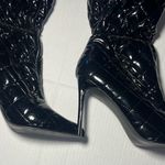 Black Patent Leather puffer knee high boots size 9M Photo 4