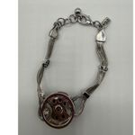 VTG Silver Tone Decorative Charm Bracelet Women Boho Floral Medallion Antique Photo 2