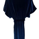 NWT Boutique Elegant Navy Blue Velvet Dress Photo 5